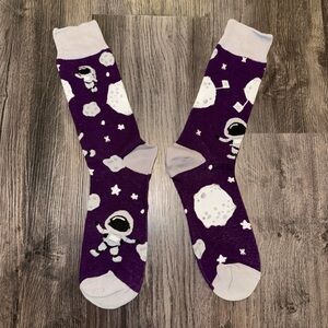 Astronaut Patterned Purple Socks